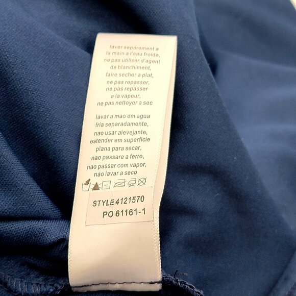 Alex Evenings Womens Navy Blue Lace Sequin Floral Midi Dress Size 14W - Picture 15 of 15